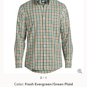 Lands' End Green Casual Button Down Shirt